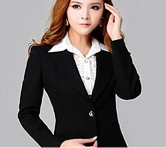 黑色時尚修身女士職業(yè)套裝